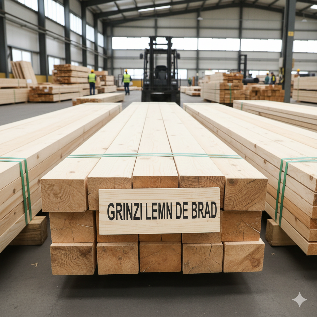 Grindă Construcții 10x10x400cm (Brad/Molid)